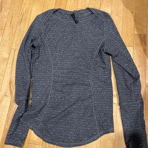 Grey athletic long sleeve top